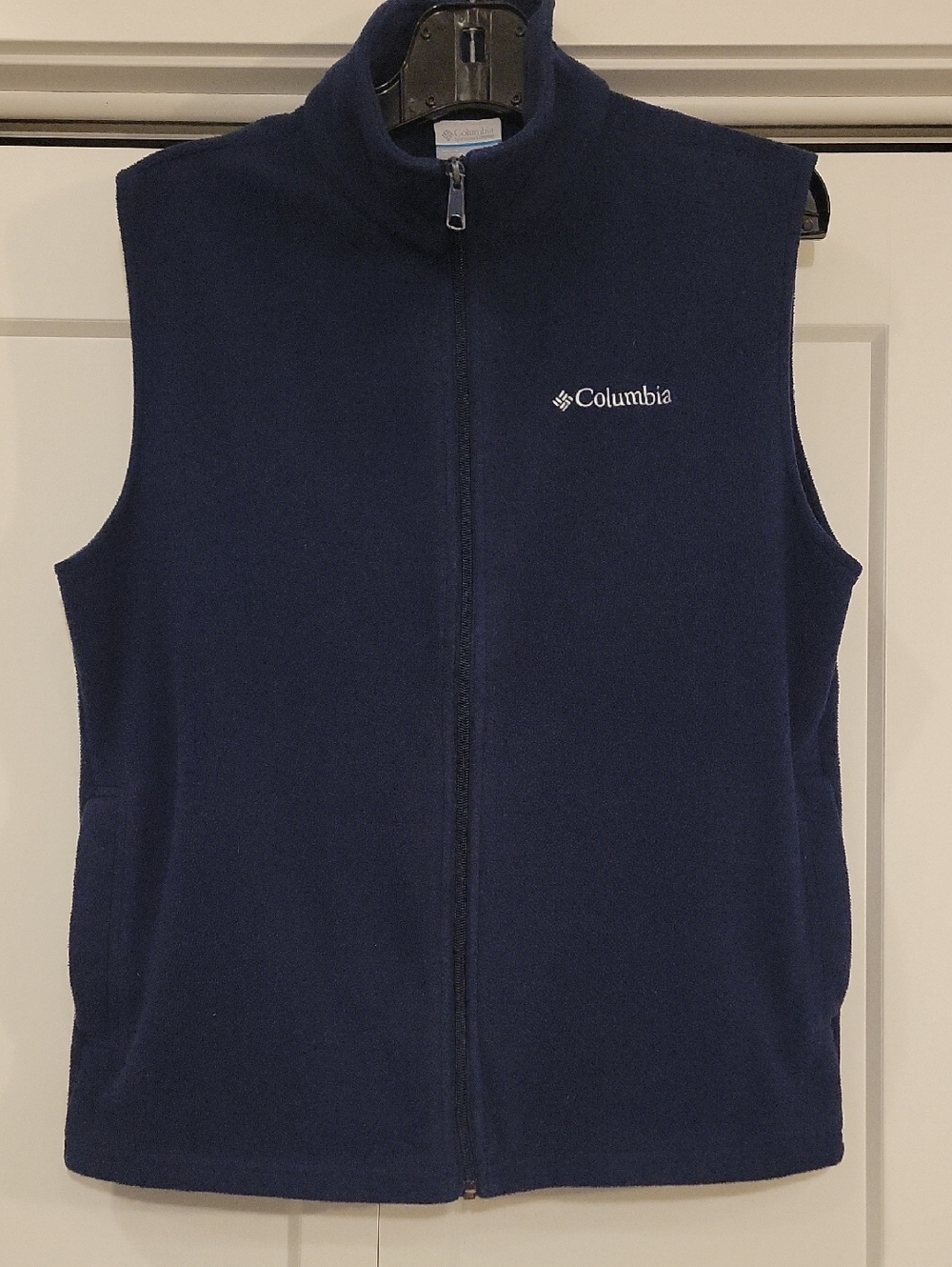 Columbia Navy Blue Full-Zip Fleece Vest, Size S